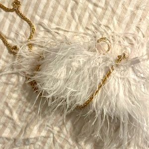 Feather evening bag clutch